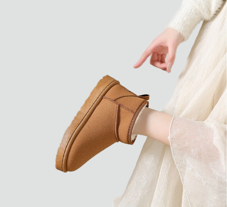 Women's Ankle Boots with Faux Fur Lining and Flexible Sole - 2