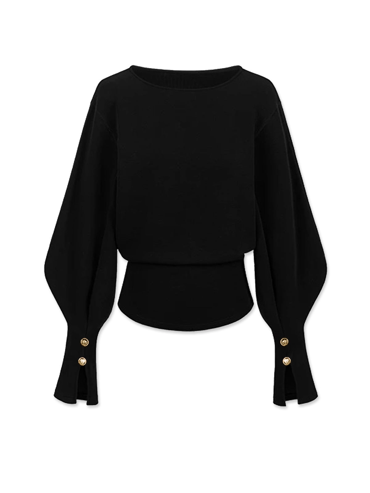 Women's Sweatshirt with Bell Sleeves and Cinched Waist - 2