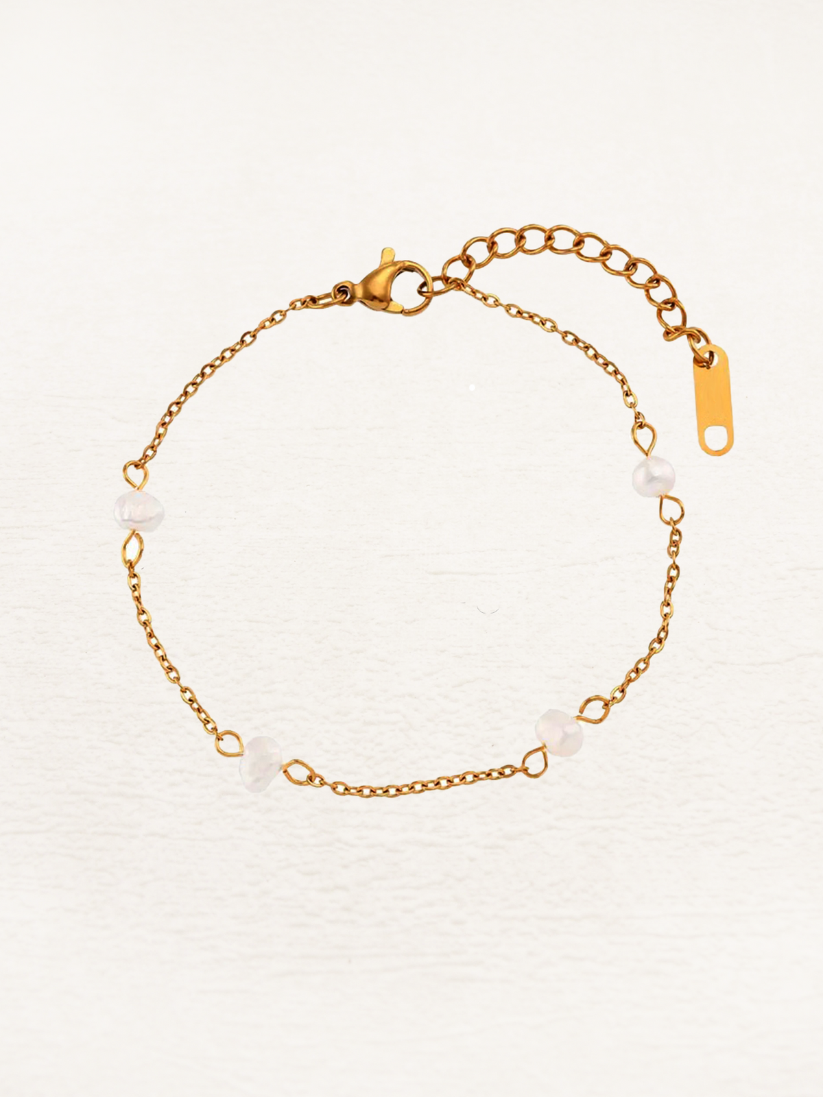 Women's Pearl Chain Bracelet with Adjustable Extender - 3