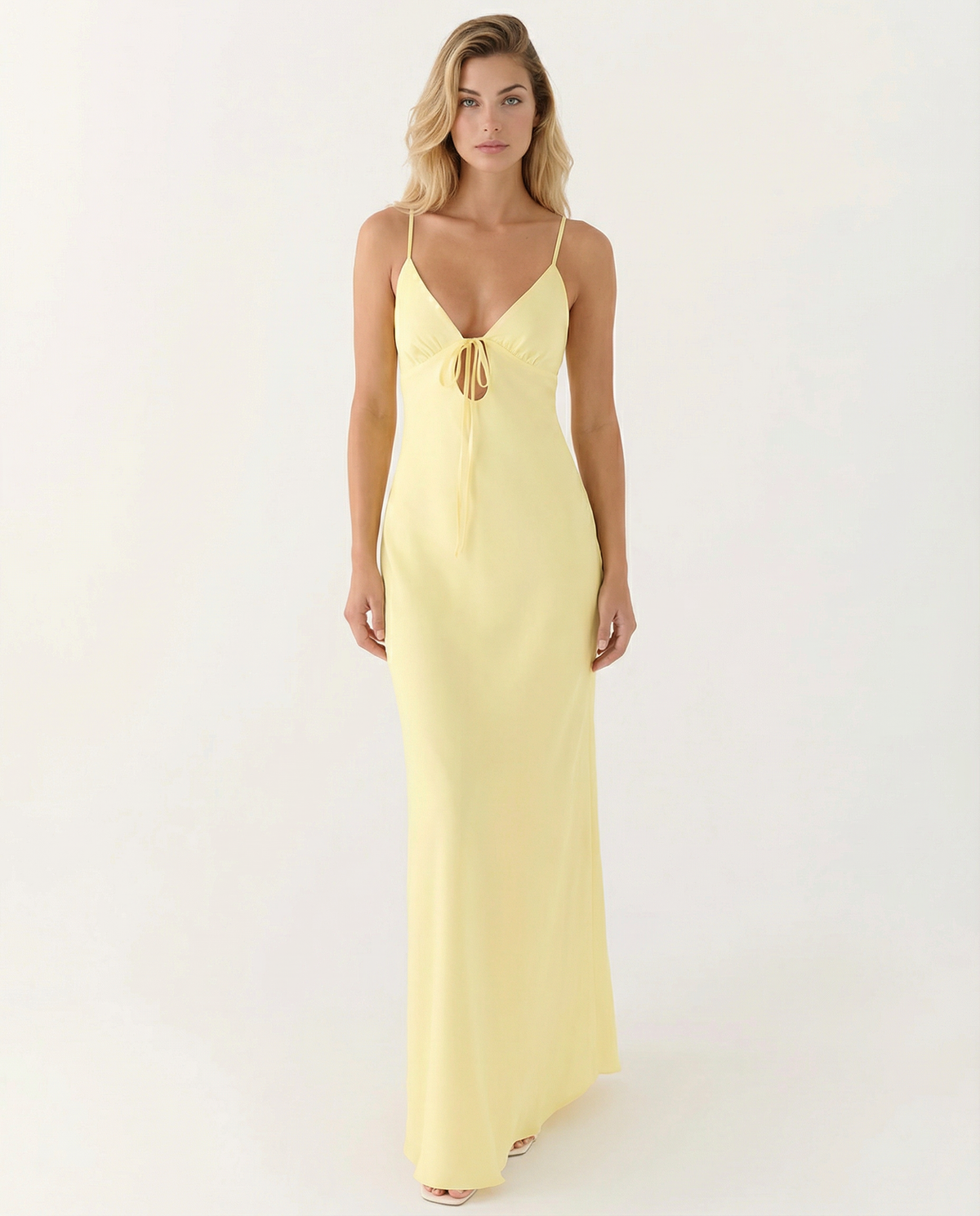 Women's Maxi Dress Cowl Neck Open Back Sleeveless - 2