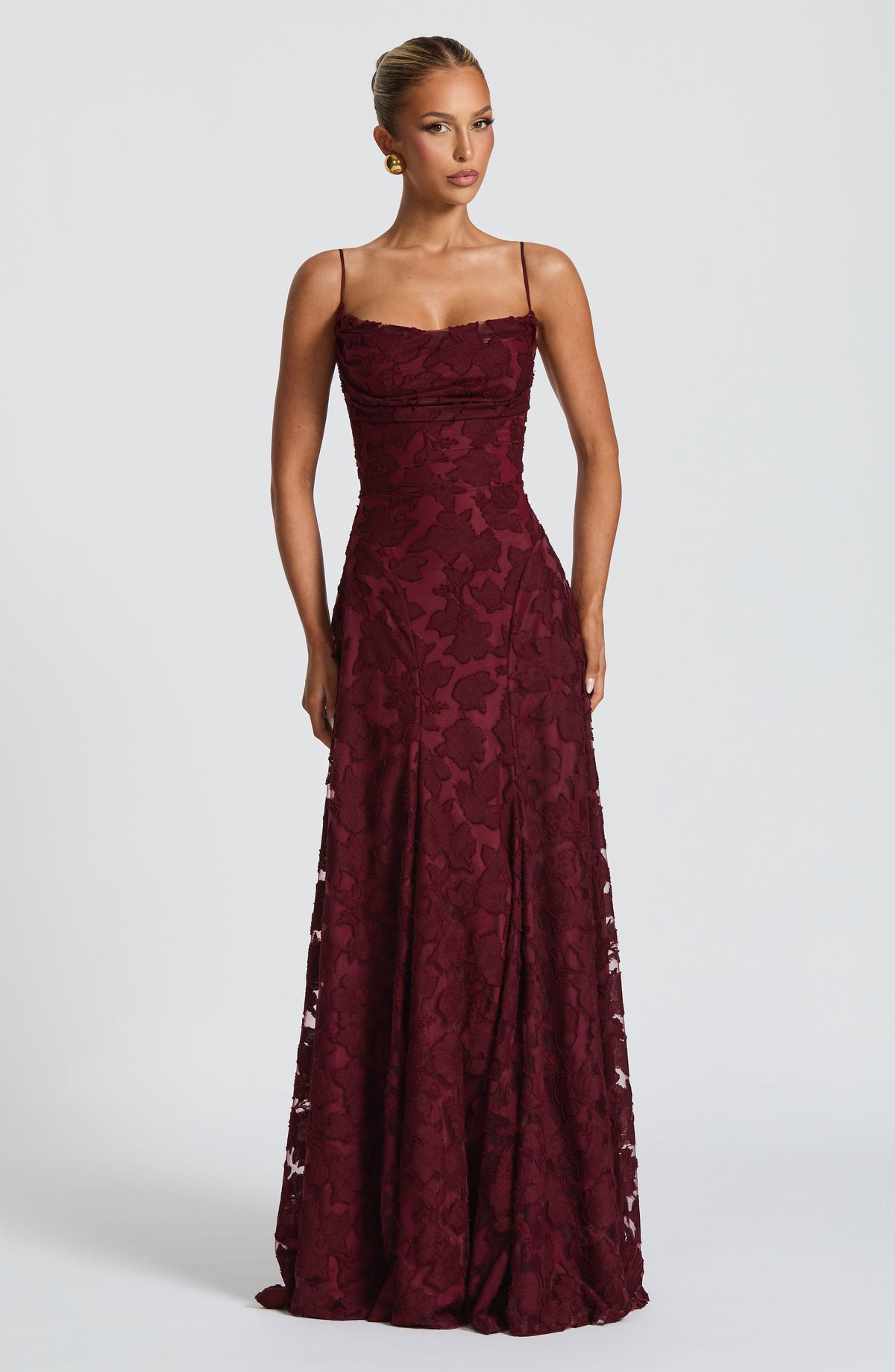 Women's Evening Maxi Dress Sleeveless with High-Shine Finish and A-Line Silhouette - 2