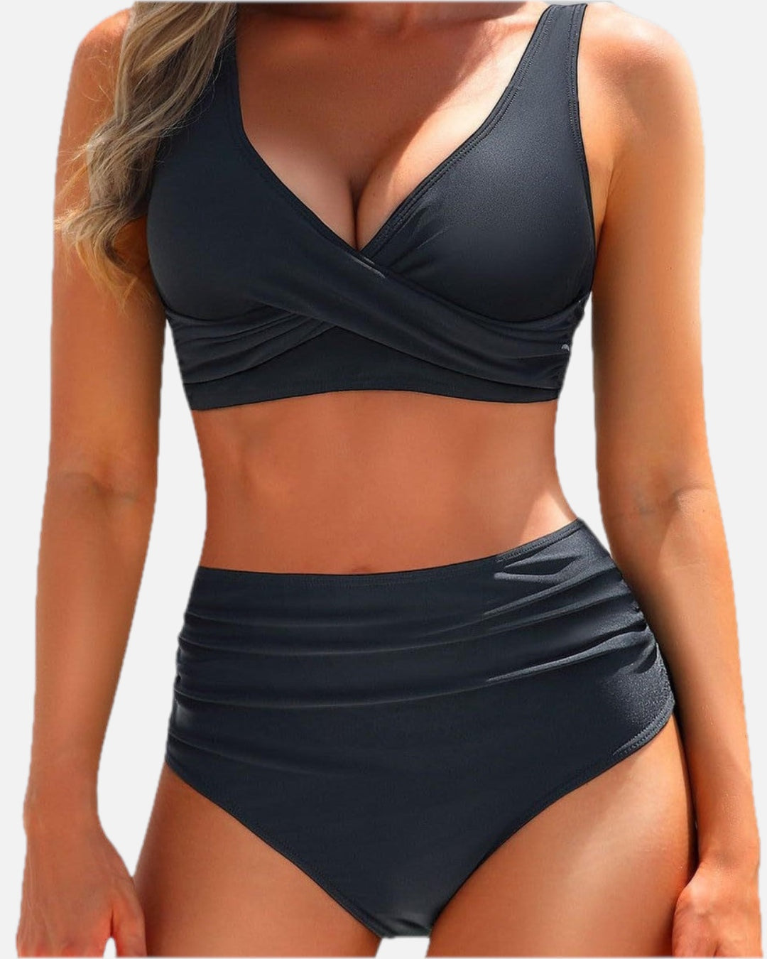 Wrap Top High-Waist Bikini Set