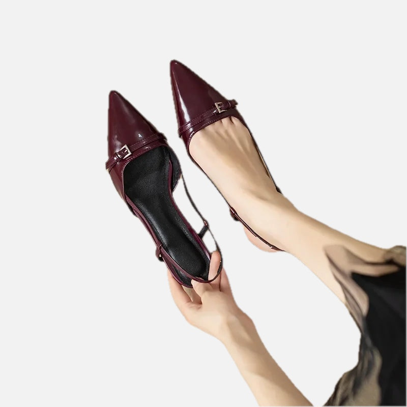 Women's Slingback Sandals Pointed Toe with Mid Heel