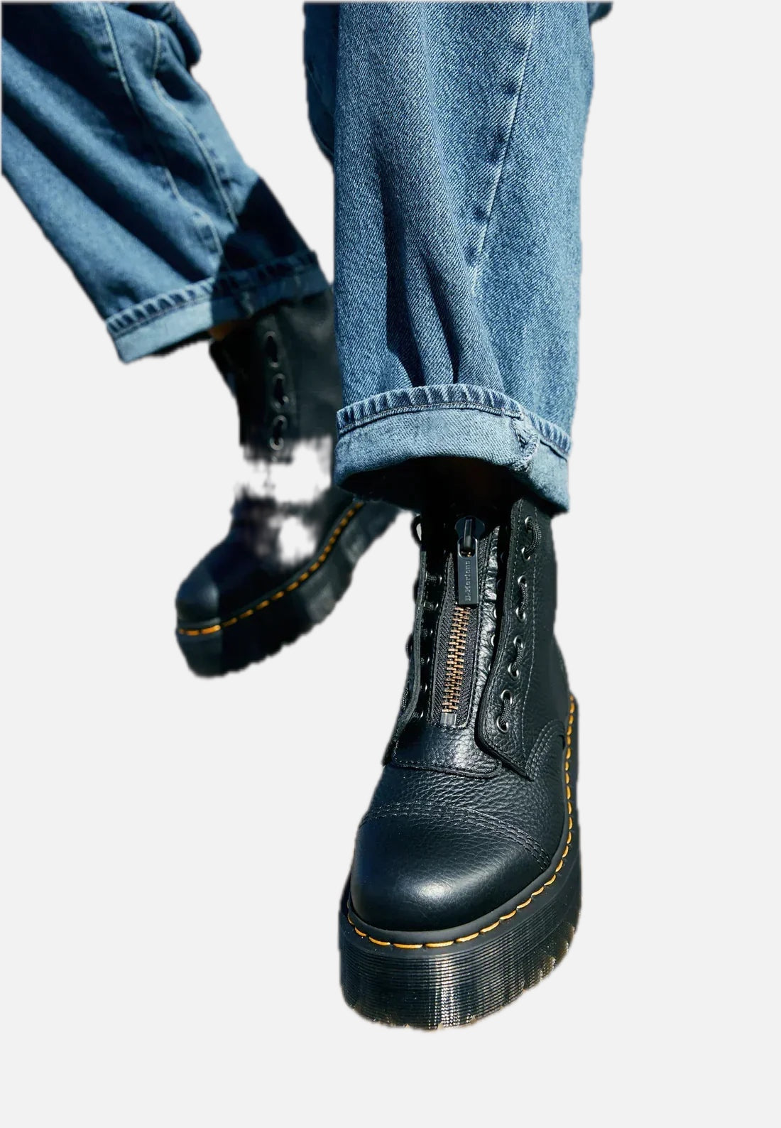 Women's Chunky Platform Boots with Zip Closure