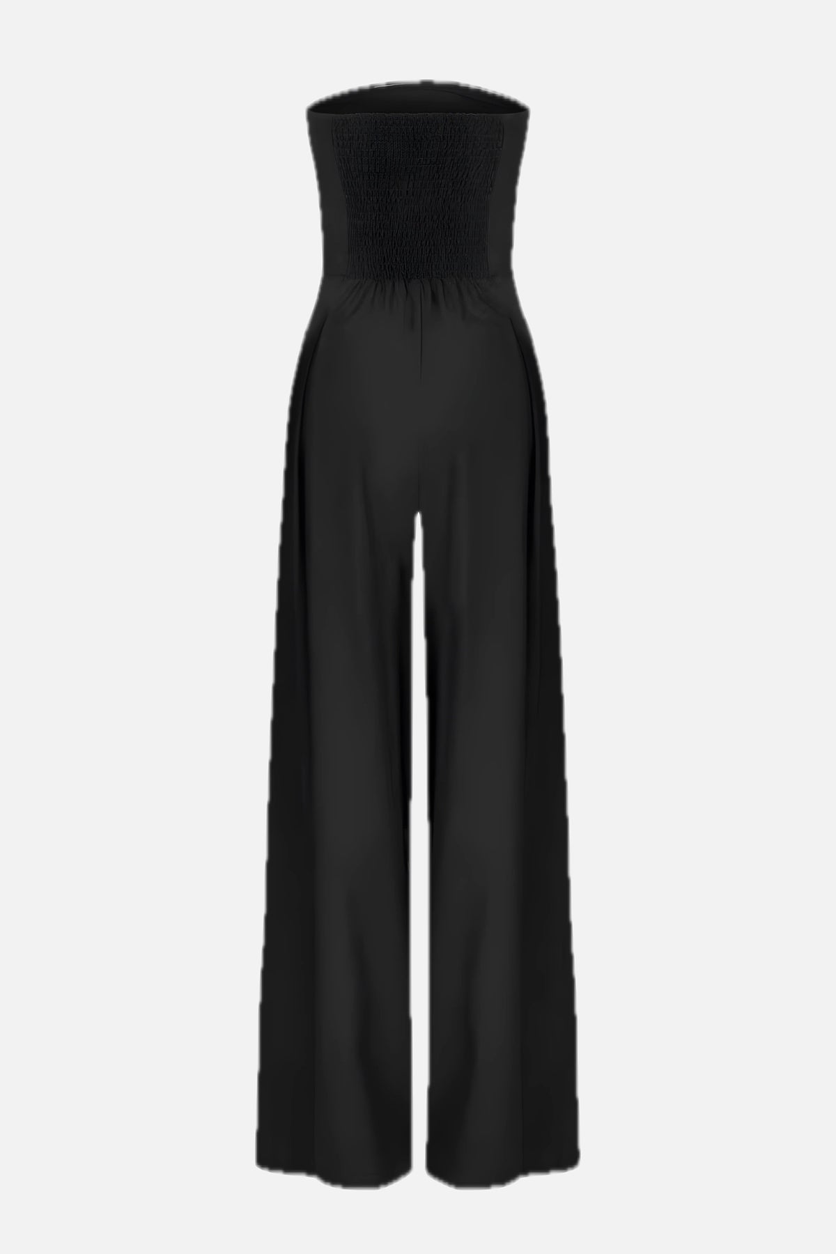 Women's Strapless Jumpsuit with Wide Legs and Defined Waist