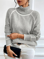 Women's Turtleneck Jumper with Long Sleeves - 2