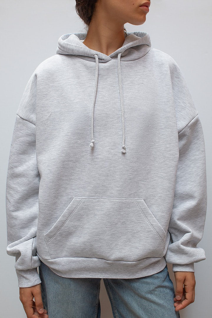Women's Hoodie with Sequin Angel Wing Back Print - 3