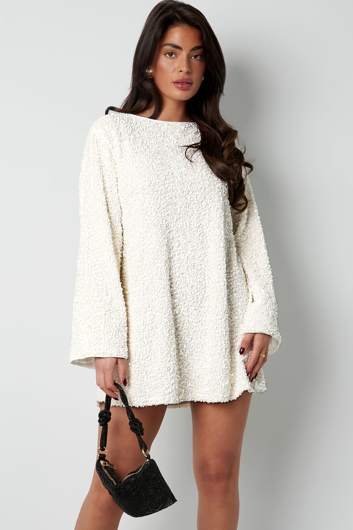 Women's Sequin Mini Dress with Satin Back Bow - 6