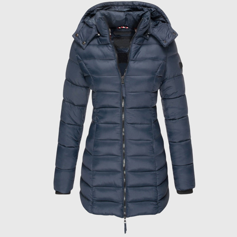 Elise - Long Down Jacket - Blue
