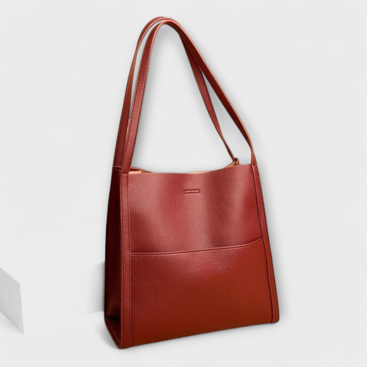 Women's Tote Bag with Sturdy Handles and Front Pocket - Red