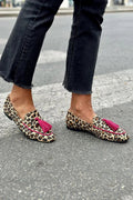 Women's Loafers with Leopard Print and Tassel Detail - 2