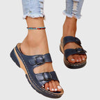 Diora | Orthopaedic Leather Sandals - Blue
