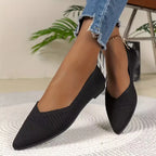 Women's Pointed Toe Knit Ballet Flats - 8