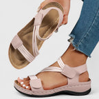 Women's Sandals with Adjustable Straps and Arch Support Footbed - Pink