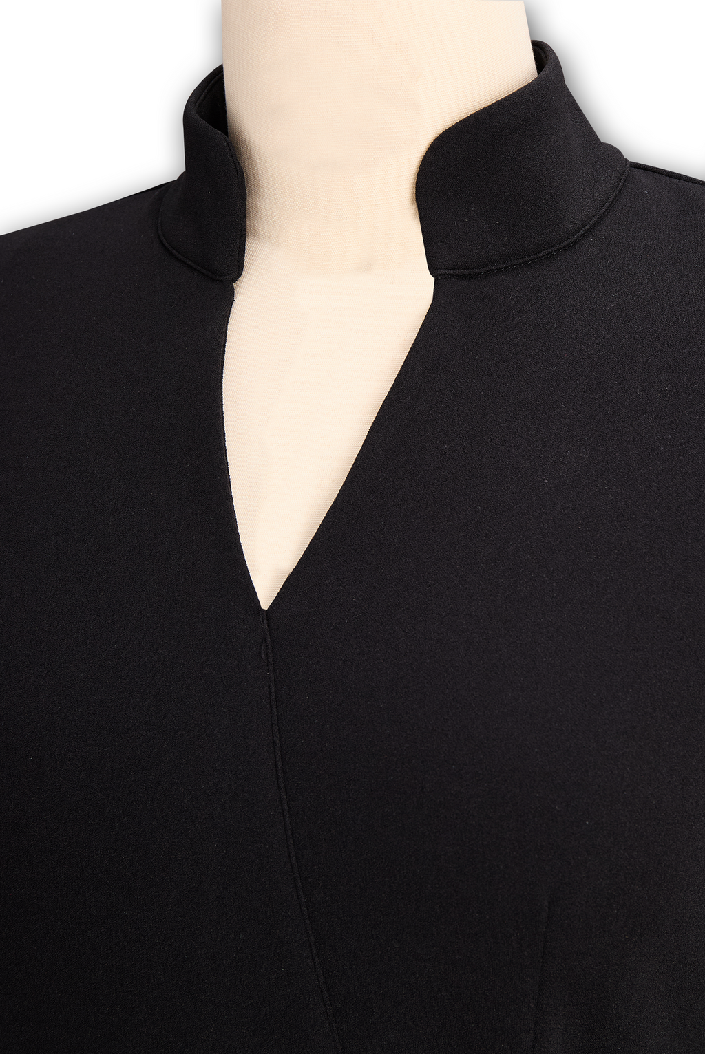 Women's Pencil Midi Dress with Wrap Neckline and Three-Quarter Sleeves - 18