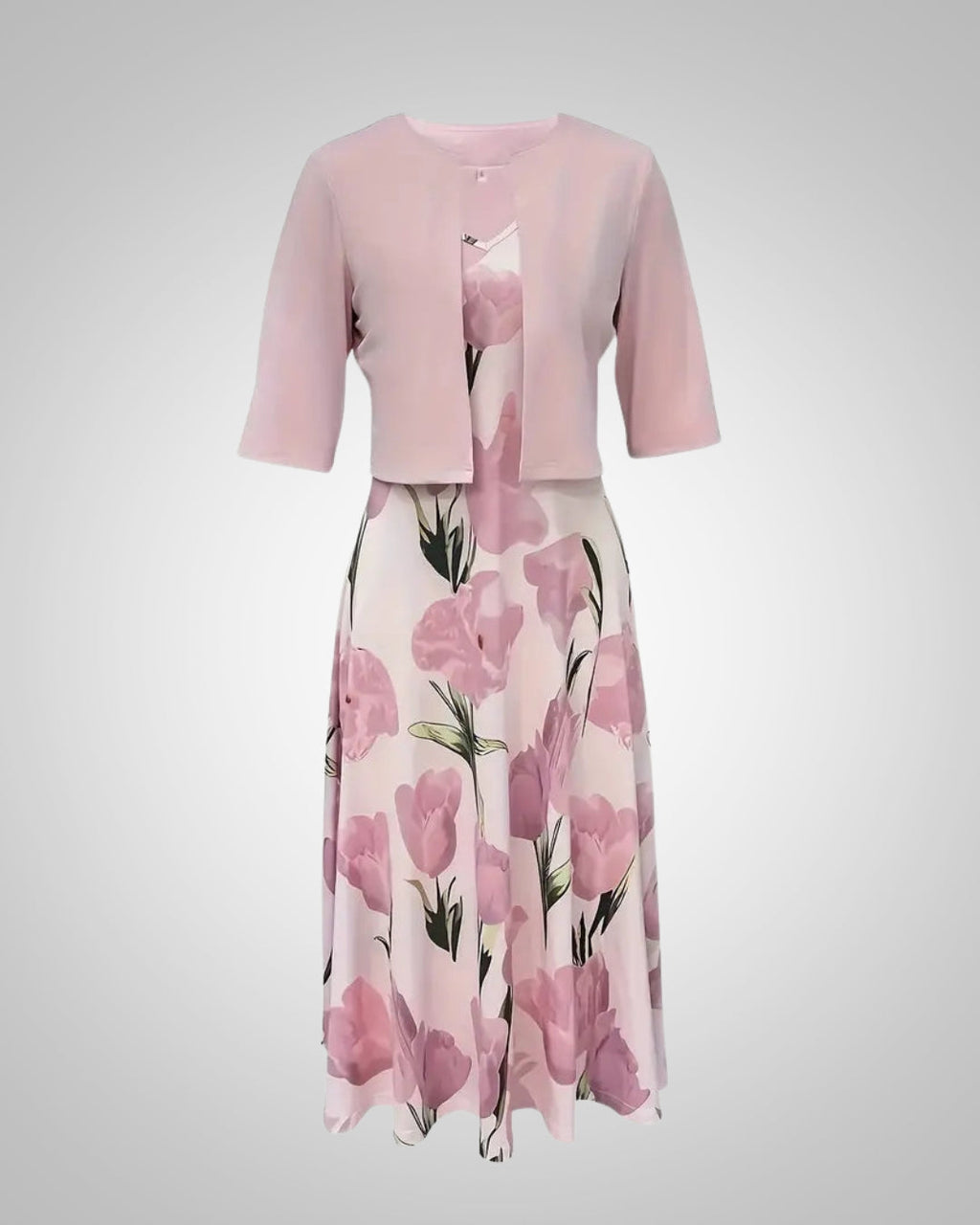 Women's Floral Maxi Dress Sleeveless with V-Neck and A-Line Silhouette - 3