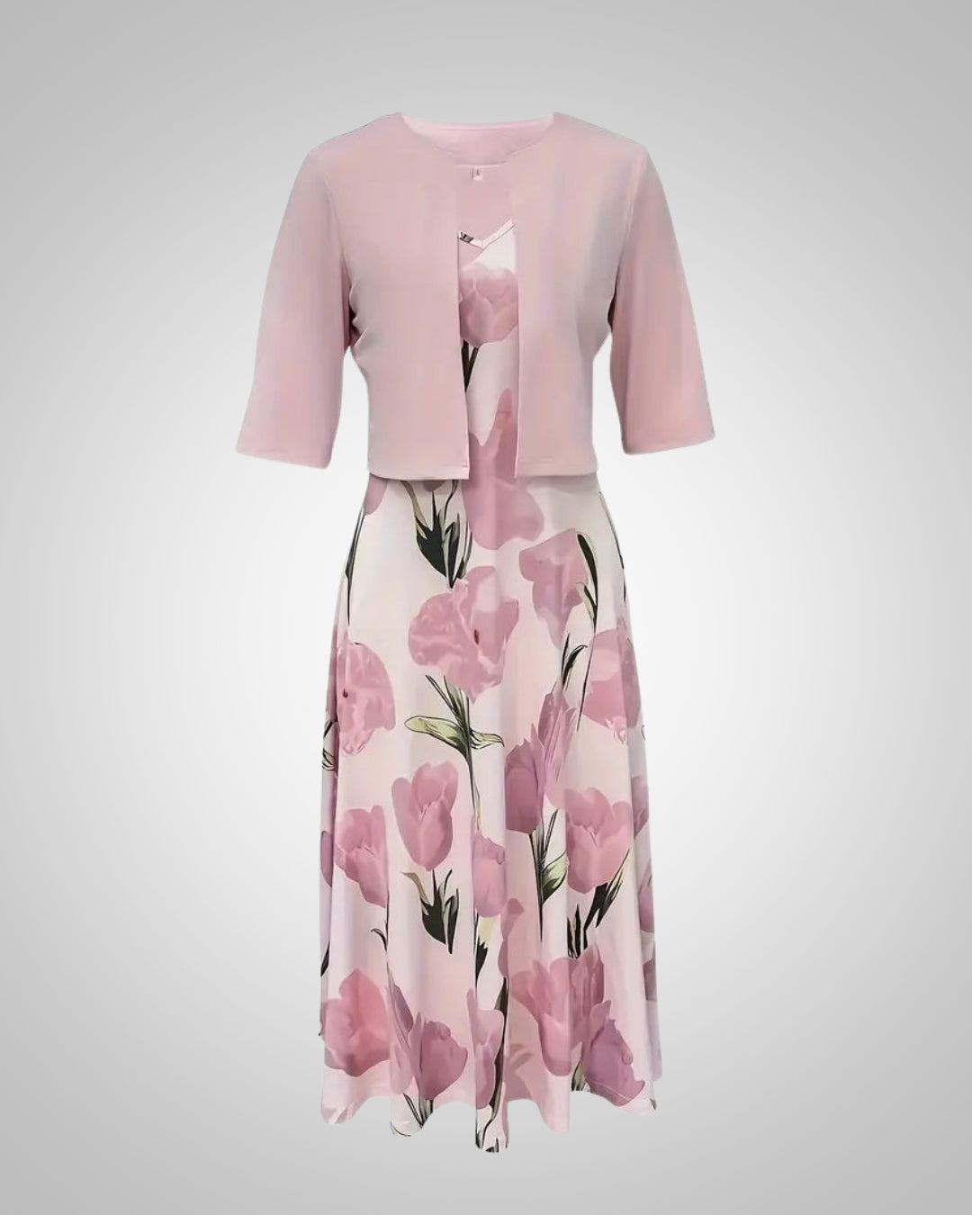 Women's Floral Maxi Dress Sleeveless with V-Neck and A-Line Silhouette - 3