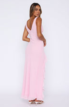 Women's Maxi Dress Sleeveless with V-Neck and Ruffled Front Slit - 5
