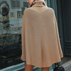 Women's Cape Turtleneck Jumper with Split Sleeves - 7