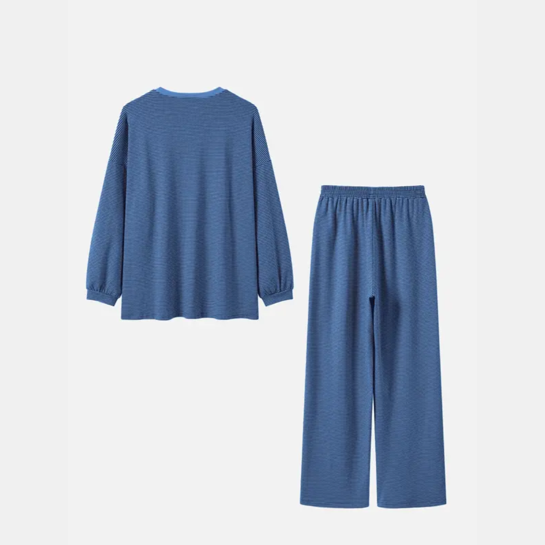 Women's Pyjamas Sets Oversized Wide Leg Striped Two Piece Set - 11