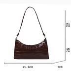 Women's Shoulder Bag with Croc-Effect Finish and Top Handle - 16