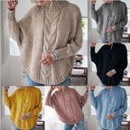 Women's Cable Knit Turtleneck Jumper Oversized Fit - 7