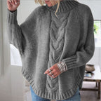 Women's Cable Knit Turtleneck Jumper Oversized Fit - 9