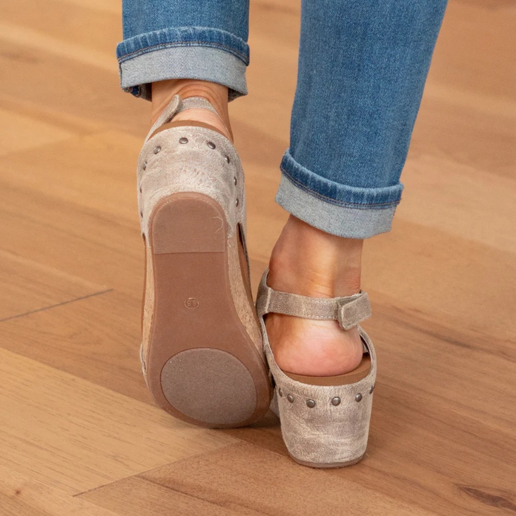 Women's Peep-Toe Wedge Sandals with Ankle Strap - 4
