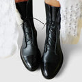 Women's Lace-Up Boots with Cushioned Insole and Arch Support - Black