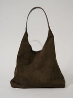 Women's Shoulder Bag with Matching Clutch Set - Green