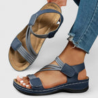 Women's Sandals with Adjustable Straps and Arch Support Footbed - Blue
