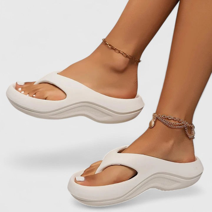 Juliette | Orthopaedic Slide Sandals - White
