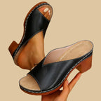 Women's Mule Sandals with Open Toe and Block Heel - 5
