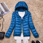 Women's Lightweight Packable Hooded Puffer Jacket - Lake Blue