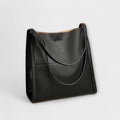 Women's Tote Bag with Sturdy Handles and Front Pocket - Black