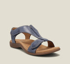 Women's Sandals with Adjustable T-Strap and Cushioned Footbed - Blue
