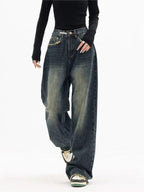 Women's Baggy Jeans with Washed Effect and Loose Fit - 2