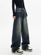 Women's Baggy Jeans with Washed Effect and Loose Fit - 6