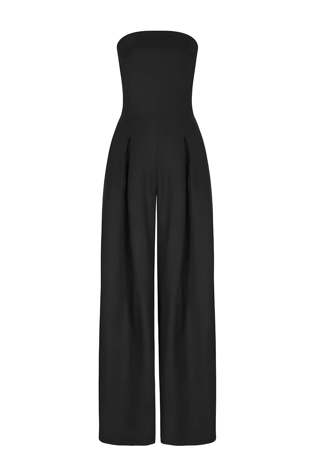 Women's Strapless Jumpsuit with Wide Legs and Defined Waist - 7