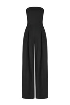 Women's Strapless Jumpsuit with Wide Legs and Defined Waist - 7
