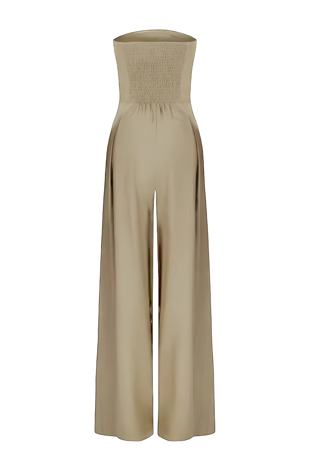 Women's Strapless Jumpsuit with Wide Legs and Defined Waist - 9