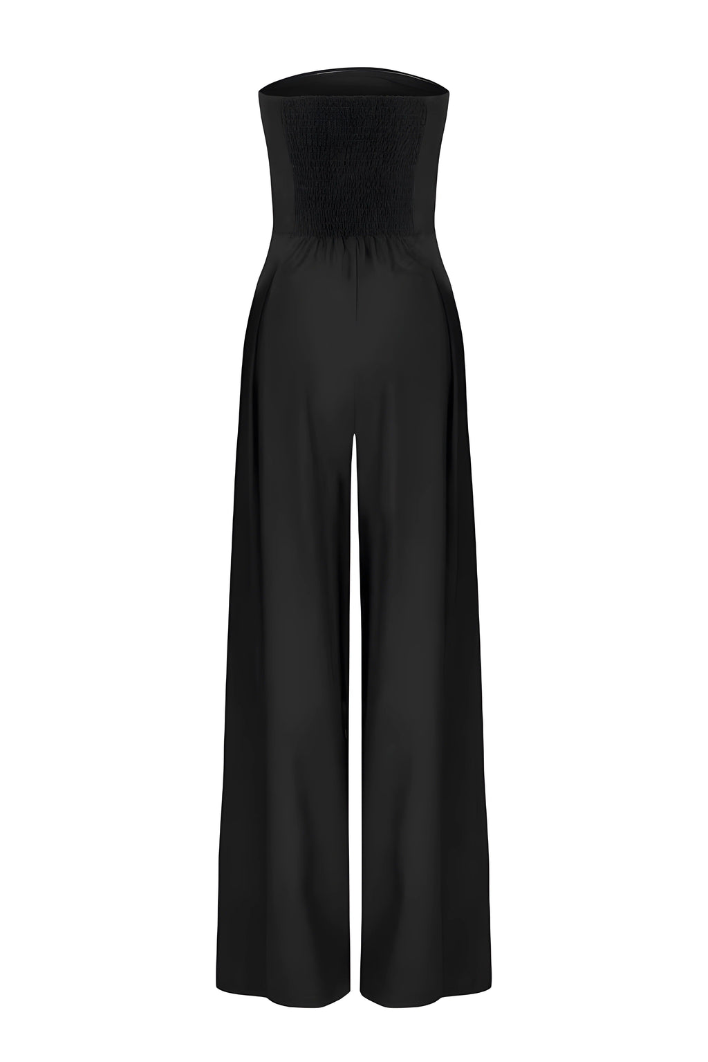 Women's Strapless Jumpsuit with Wide Legs and Defined Waist - 6