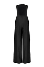 Women's Strapless Jumpsuit with Wide Legs and Defined Waist - 6