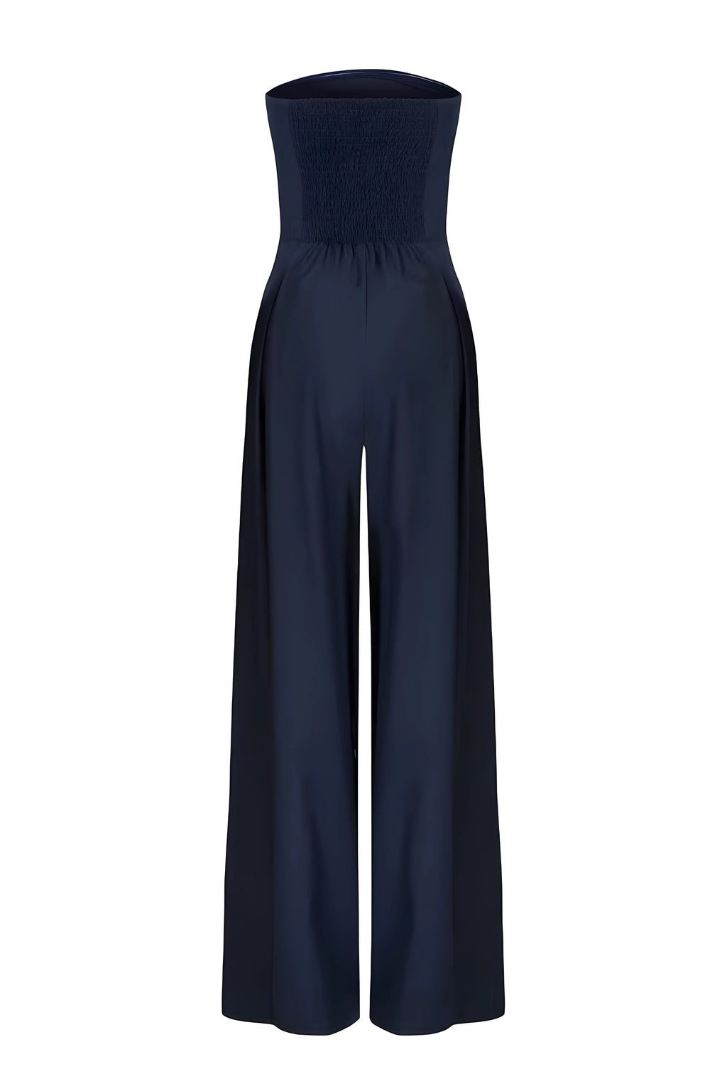Women's Strapless Jumpsuit with Wide Legs and Defined Waist - 4