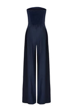 Women's Strapless Jumpsuit with Wide Legs and Defined Waist - 4