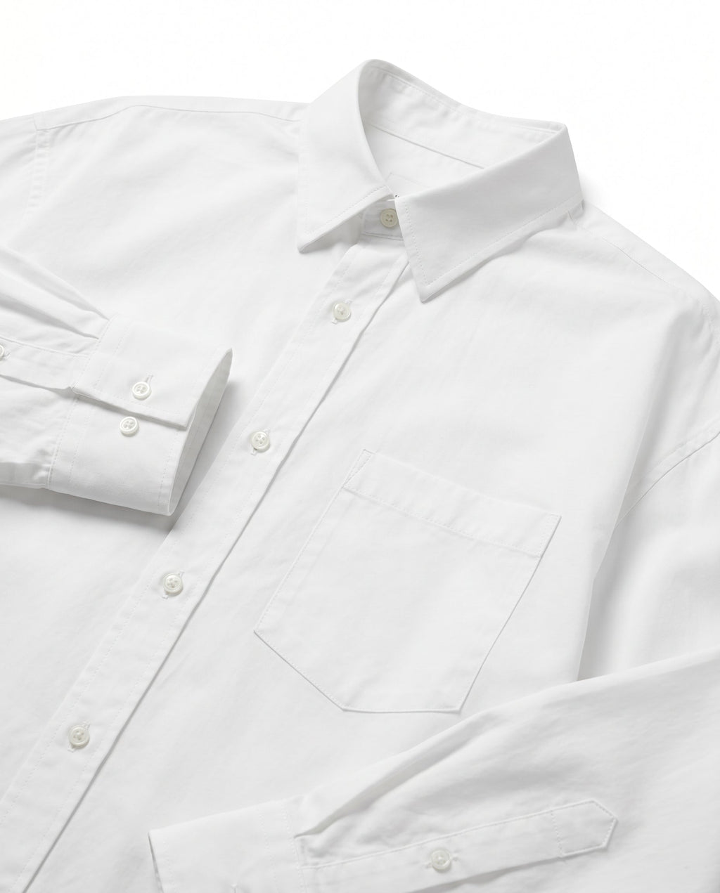 Women's Oversized Shirt with Collar and Chest Pocket - 6