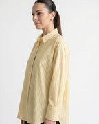 Women's Striped Shirt Loose Fit with Classic Collar