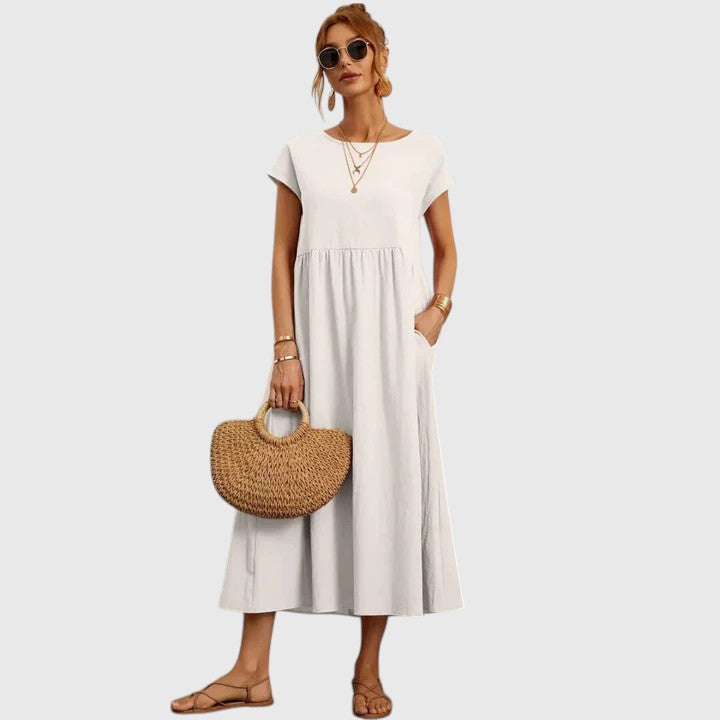 Fenella | Comfortable Midi Dress - White