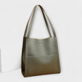 Women's Tote Bag with Sturdy Handles and Front Pocket - Green