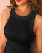 Women's Tank Top Round Neck Sleeveless Slim Fit - 15